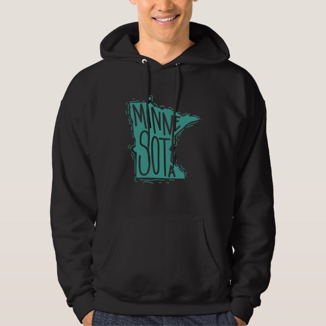 Minnesota Map Outline USA America Hoodie (Framsida)