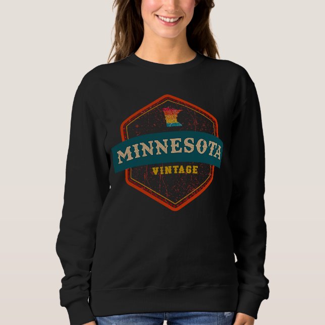 Minnesota MN Graphic Souvenir Love Distressed Stat T Shirt (Framsida)