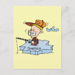 Minnesota MN Ice Fishing Vintage resor Souvenir P Vykort