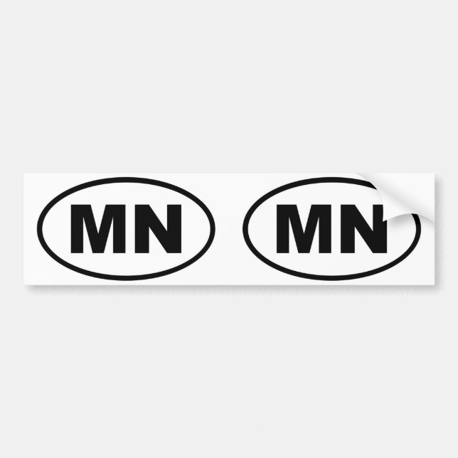 Minnesota MN oval Bildekal (Framsidan)
