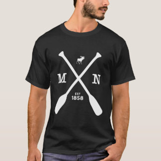 Minnesota Moose and Paddles 1858 Midwest T Shirt