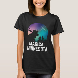 Minnesota Moose Northern Aurora Borealis Ljus Mi T Shirt