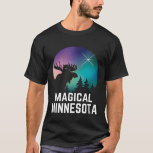 Minnesota Moose Northern Aurora Borealis Ljus Mi T Shirt