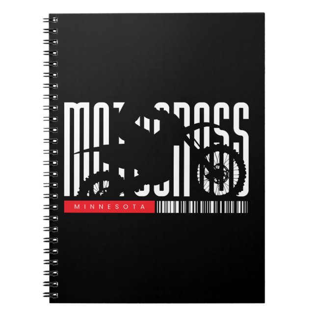 Minnesota Motocross Motorcykel Siluett Anteckningsbok (Framsidan)