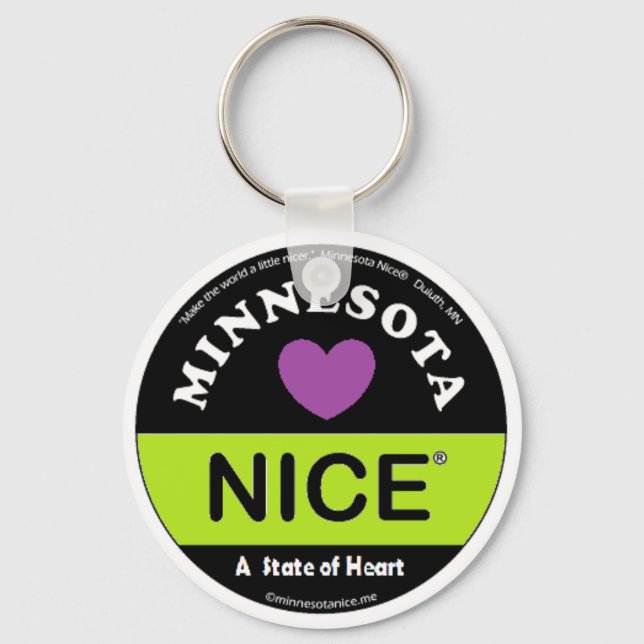 "Minnesota Nice -a State of Heart"-nyckelkedjan Nyckelring (Framsida)