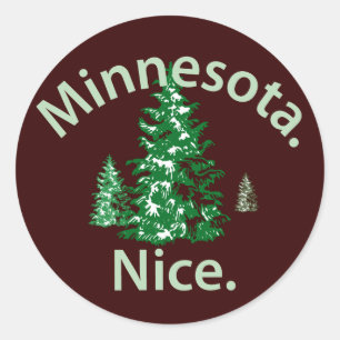Minnesota Nice. Period! Runt Klistermärke