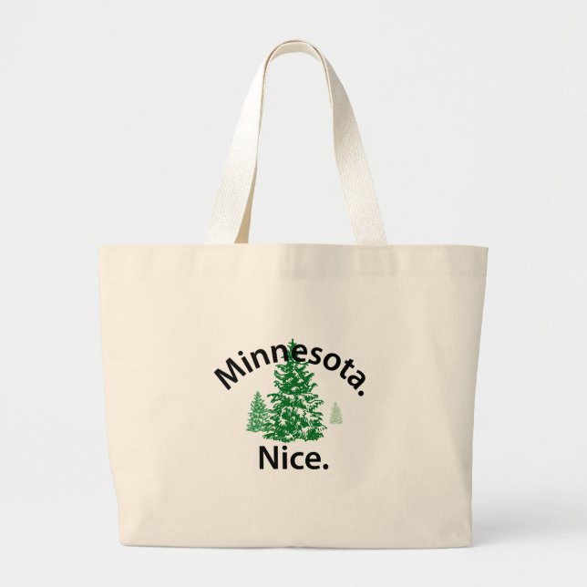 Minnesota Nice.  Period! (svart text) Jumbo Tygkasse (Framsidan)