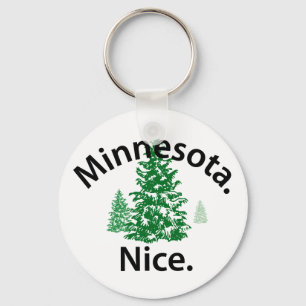 Minnesota Nice. Period! (svart text) Nyckelring