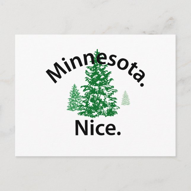 Minnesota Nice. Period! (svart text) Vykort (Framsida)