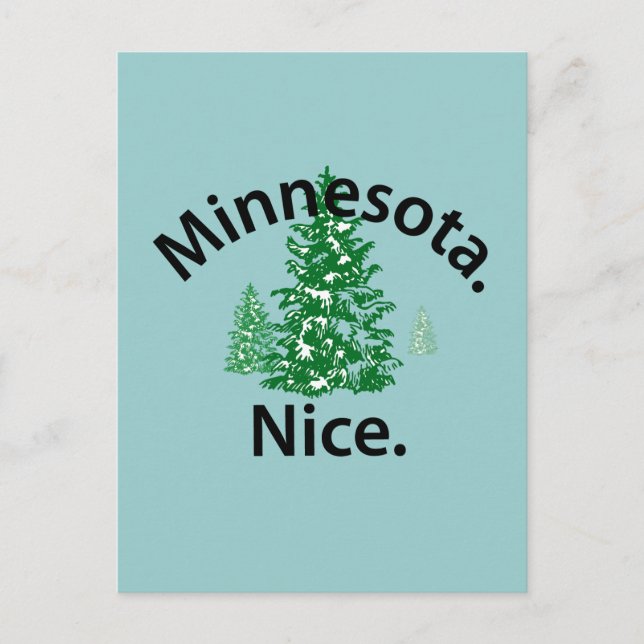 Minnesota Nice. Period! (svart text) Vykort (Framsida)