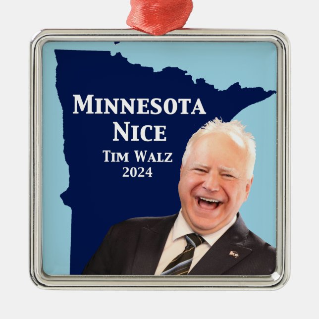 Minnesota Nice Tim Walz Julgransprydnad Metall (Framsidan)