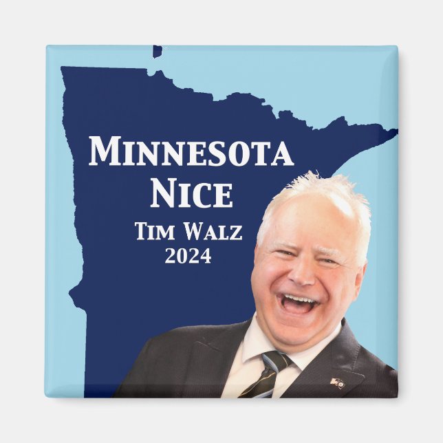 Minnesota Nice Tim Walz Magnet (Framsidan)