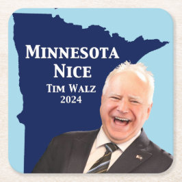 Minnesota Nice Tim Walz Underlägg Papper Kvadrat