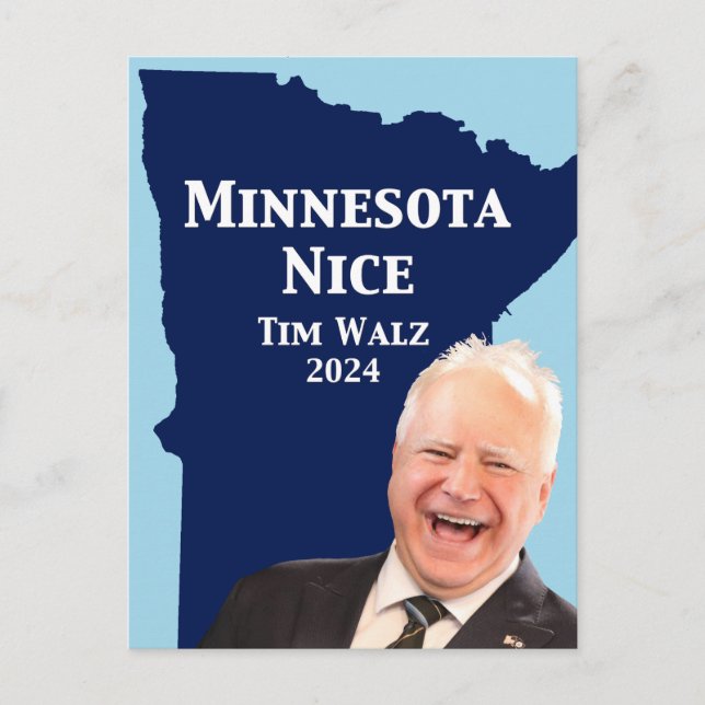 Minnesota Nice Tim Walz Vykort (Framsida)