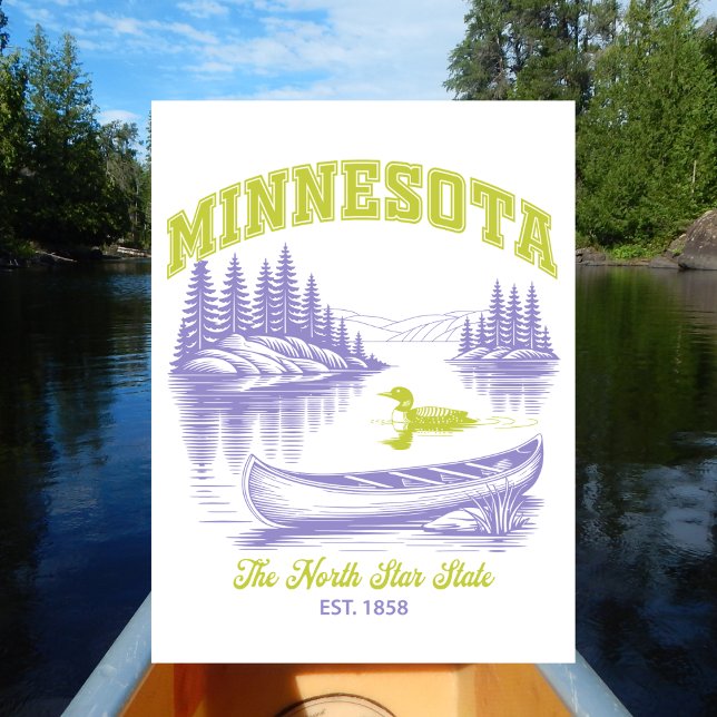 Minnesota North Star State Est. 1858 Sjö Vykort (Minnesota )