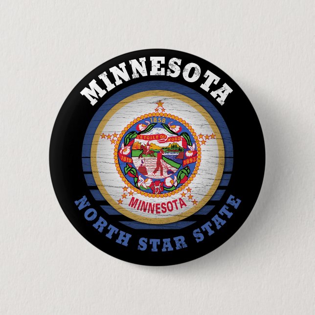 MINNESOTA NORTH STAR STATLIG FLAGGA KNAPP (Framsida)