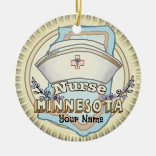 Minnesota Nurse Julgransprydnad Keramik