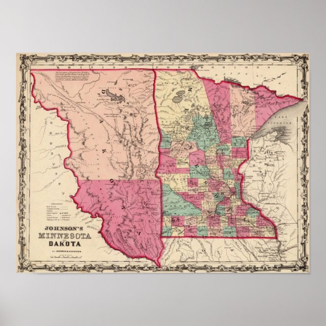 Minnesota och Dakota Poster (Framsidan)