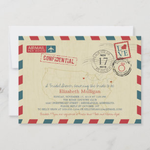 Minnesota och New York Airmail Möhippa Inbjudningar