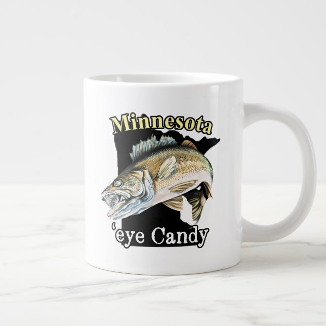 Minnesota "Öga Candy Funny Walleye Fishing Jumbo Mugg (Höger)