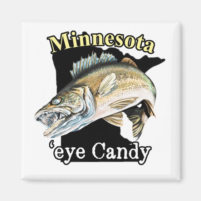 Minnesota "Öga Candy Funny Walleye Fishing Magnet (Framsidan)