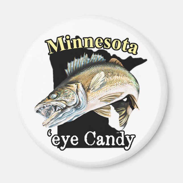 Minnesota "Öga Candy Funny Walleye Fishing Magnet (Framsidan)