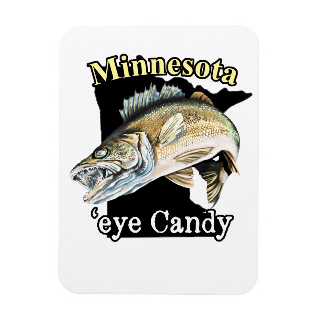 Minnesota "Öga Candy Funny Walleye Fishing Magnet (Vertikal)