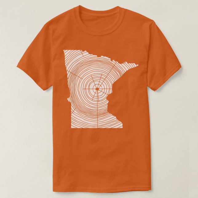 Minnesota Outrs Träd Ringar Hiking Fishing Camping T Shirt (Design framsida)
