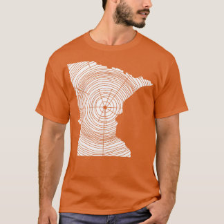 Minnesota Outrs Träd Ringar Hiking Fishing Camping T Shirt