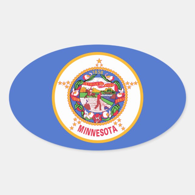 Minnesota Ovalt Klistermärke (Framsida)