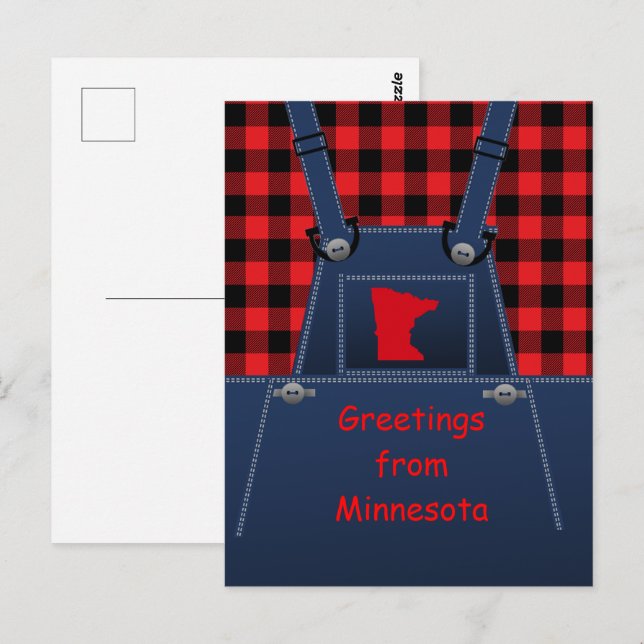 Minnesota Overalls Buffalo Play Vykort (Fram/baksida)