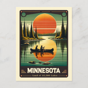 Minnesota Patriotisk Vintage Vykort