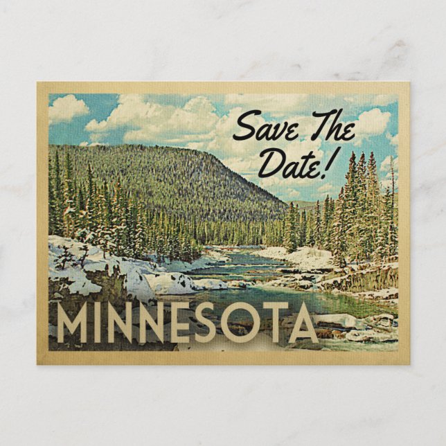Minnesota räddade bergsfloden Snö Meddelande Vykort (Framsida)