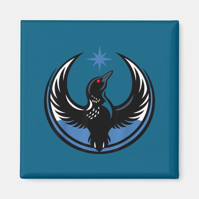 Minnesota Rebel Loon Mn Stat Illustration Magnet (Framsidan)