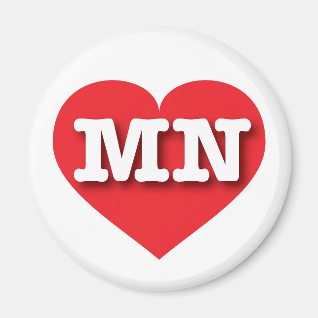 Minnesota Red Heart - I kärlek MN Magnet (Framsidan)