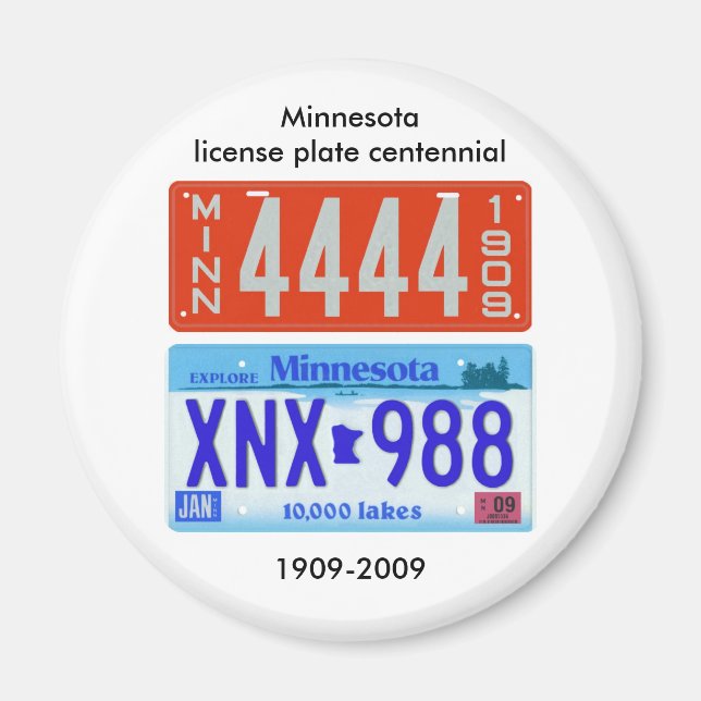 Minnesota-registreringsskylt med årtal magnet (Framsidan)