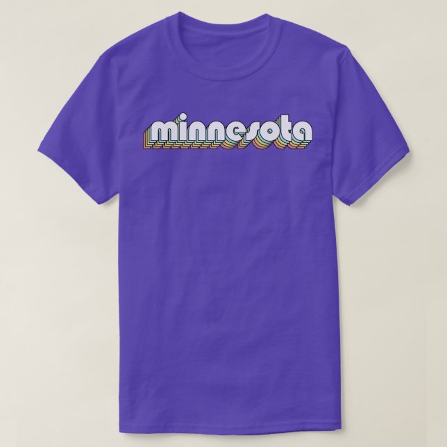 Minnesota Retro Rainbow Typography Faded Stil T Shirt (Design framsida)