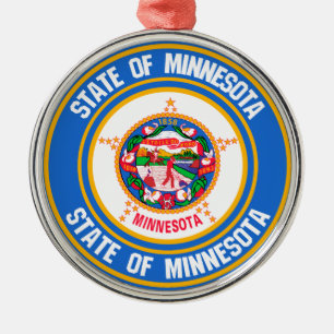 Minnesota Round Emblem Julgransprydnad Metall