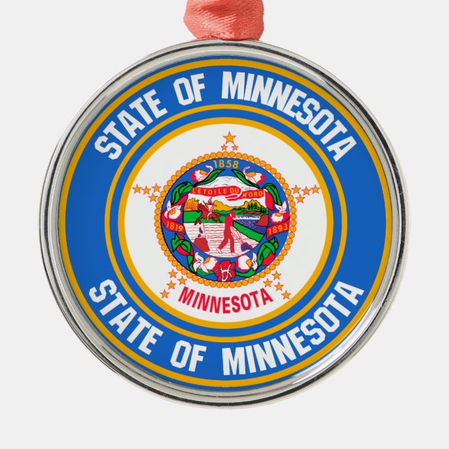 Minnesota Round Emblem Julgransprydnad Metall (Framsidan)
