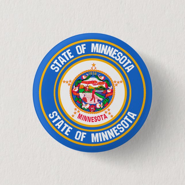 Minnesota Round Emblem Knapp (Framsida)