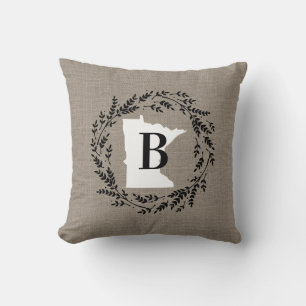 Minnesota Rustic WAN Monogram Dekorativ kudde