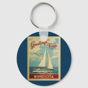 Minnesota Sailboat Vintage resor Nyckelring
