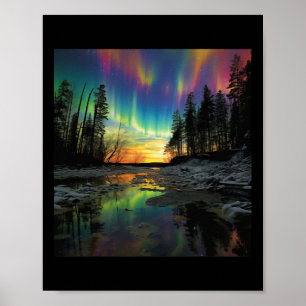 Minnesota Semester Norrsken Camping Vandrings Souv Poster