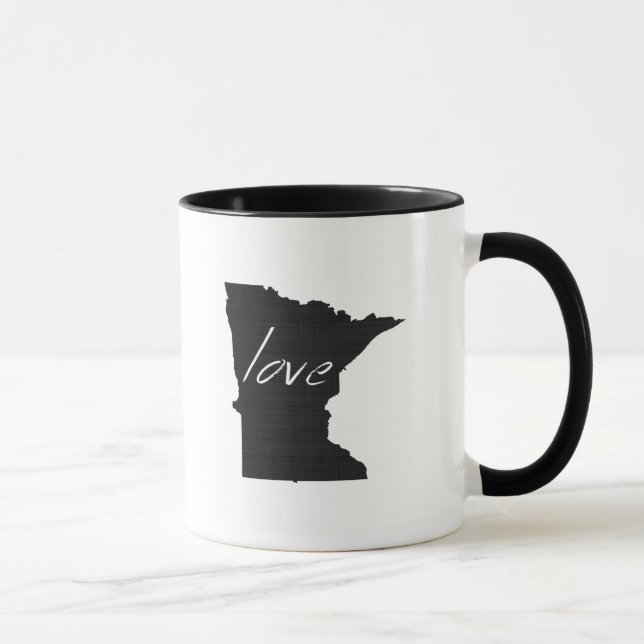 Minnesota Shaped Black Chalkboard Minnesotan Kärle Mugg (Höger)