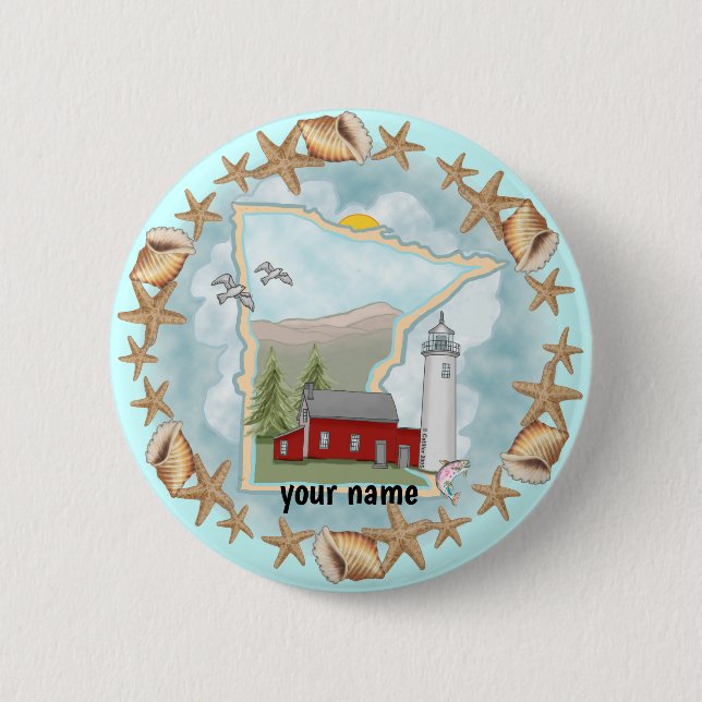 Minnesota Shells Lighthouse  pin knapp (Framsida)
