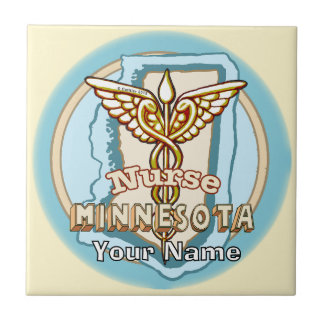 Minnesota Sjuksköterska Caduceus Bricka Kakelplatta
