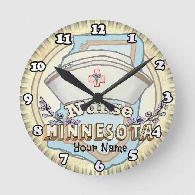 Minnesota Sjuksköterska Rund Klocka (Framsida)