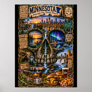 Minnesota Skull Art Print | State of Mind Poster