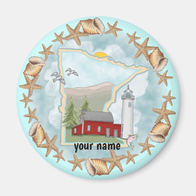 Minnesota Snäckas Lighthouse magnet (Framsidan)