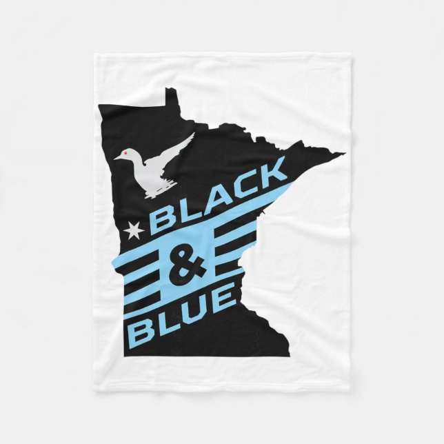 Minnesota Soccer Loon Black And Blue  Fleecefilt (Framsidan)